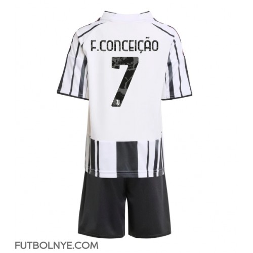 Camiseta Juventus Francisco Conceicao #7 Primera Equipación para niños 2025-26 manga corta (+ pantalones cortos)